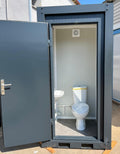 Kontener sanitarny WC - POJEDYNCZA TOALETA GOTOWA DO PODŁĄCZENIA - Antracyt