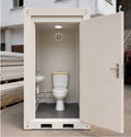 Kontener sanitarny WC - POJEDYNCZA TOALETA GOTOWA DO PODŁĄCZENIA - RAL 9002