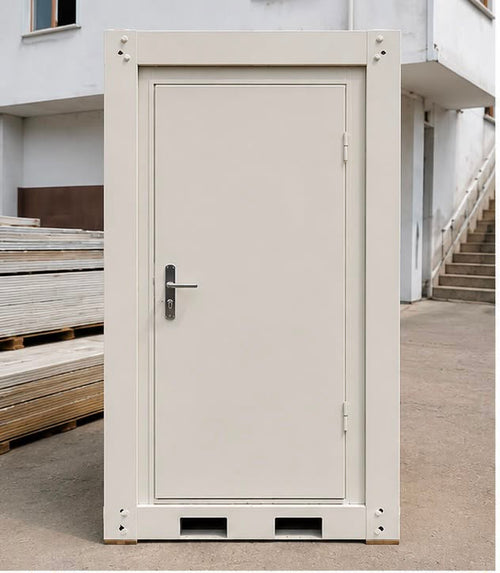 Kontener sanitarny WC - POJEDYNCZA TOALETA GOTOWA DO PODŁĄCZENIA - RAL 9002