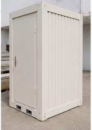 Kontener sanitarny WC - POJEDYNCZA TOALETA GOTOWA DO PODŁĄCZENIA - RAL 9002