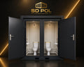 Kontener sanitarny WC+WC antracyt - widok zewnętrzny | SD Pol